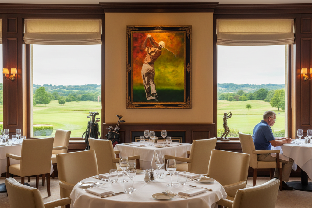 Golf Painting in Divonne-les-Bains Golf Club Restaurant